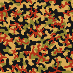 Seamless camouflage pattern.  Abstract military soldier background. Camouflage seamless pattern for army, navy, hunting, fashion cloth textile. Colorful modern soldier style. Vector facric texture.
