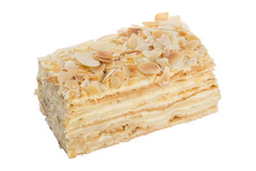 Napoleon cake isolated on a white background