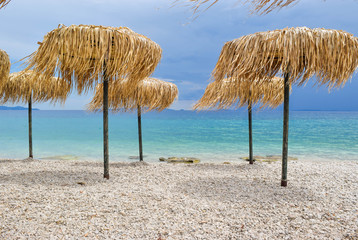 Fototapeta na wymiar Umbrellas on the beach.