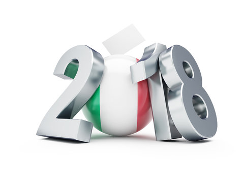 Elections In Italy 2018 On A White Background 3D Illustration, 3D Rendering