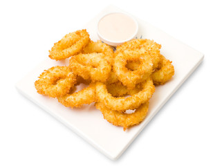 squid rings, fried in batter