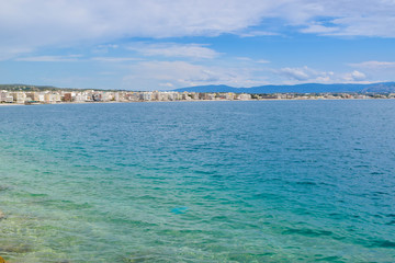 Cityscape Loutraki in Greece.