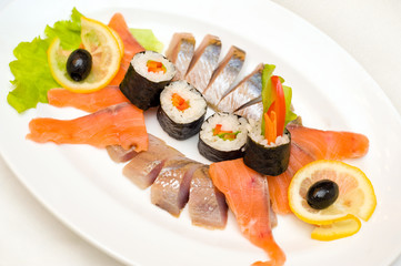 rolls with fish