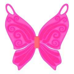 Pink fairy wings icon, cartoon style