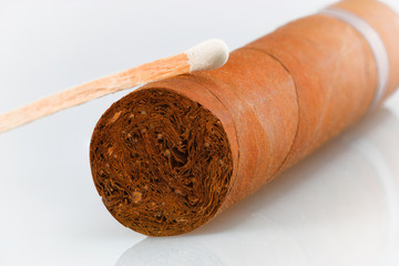 Havana cigar with match