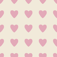 Seamless pattern with pink and red hearts. vector illustration.