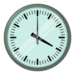 Wall clock icon, cartoon style