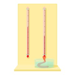 Blood test tubes icon, cartoon style