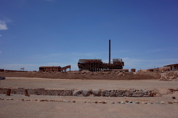 The Santa Laura refinery in the abandoned Humberstone saltpeter works. This abandoned nitrate town...
