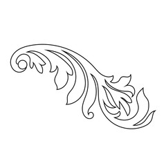 Vintage baroque ornament, corner. Retro pattern antique style acanthus. Decorative design element filigree calligraphy vector. - stock vector