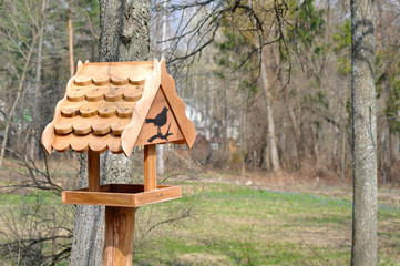 Beautiful wooden bird feeder