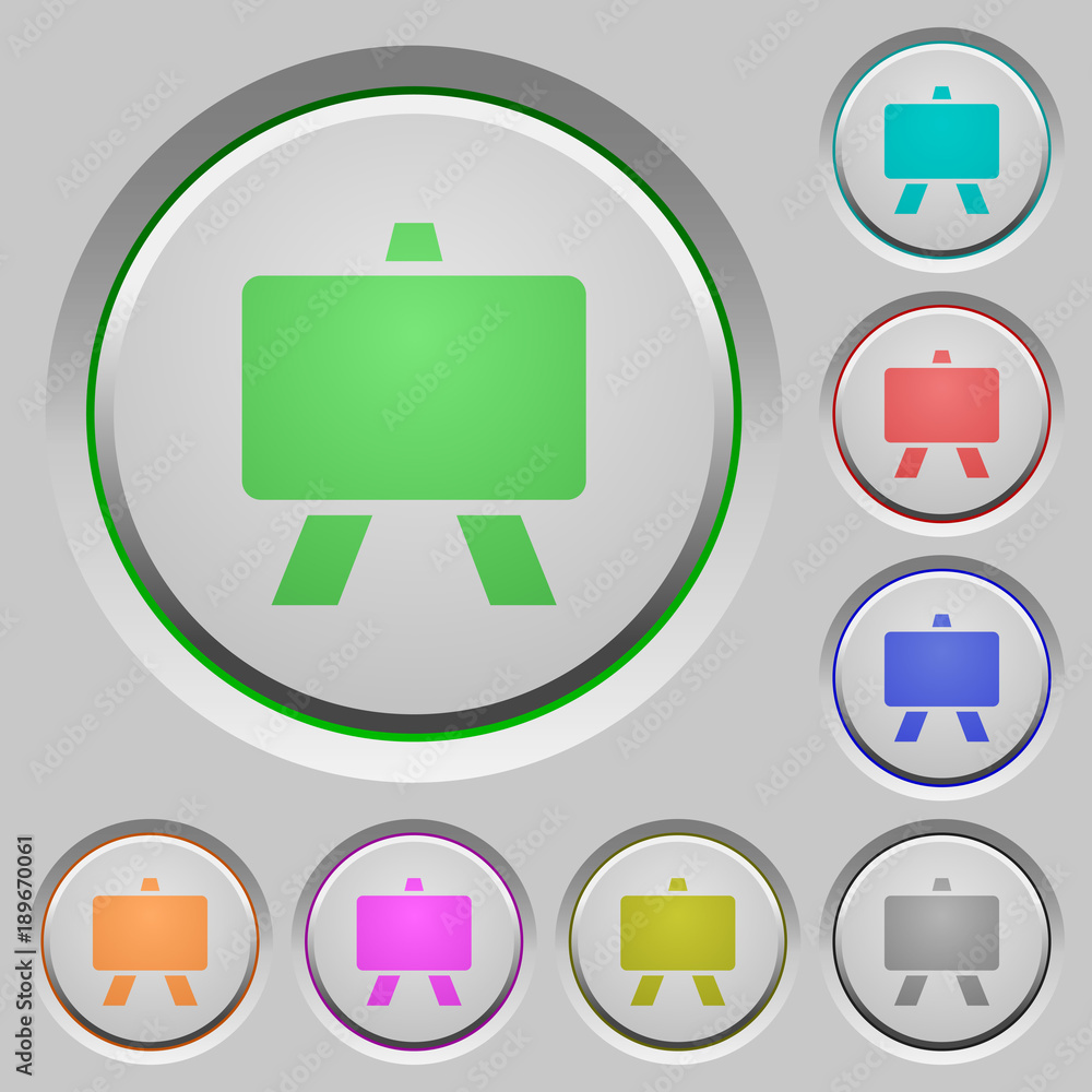 Poster blackboard push buttons