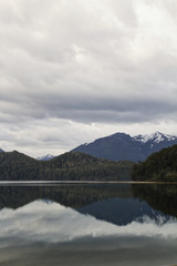 Reflection of mountains on lake, Bariloche Argentina