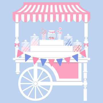 Candy cart vector illustration