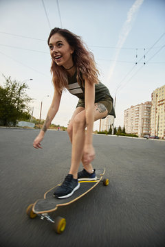 Cool urban skater teen girl