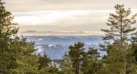 Obraz premium mountain landscape. view from the top of the mountain