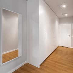 Light hallway with big wardrobe