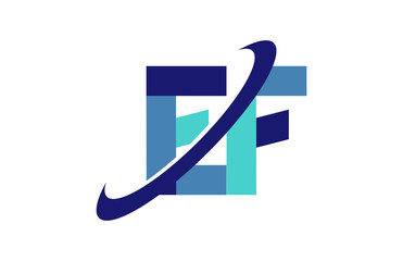 EF Ellipse Swoosh Ribbon Letter Logo 
