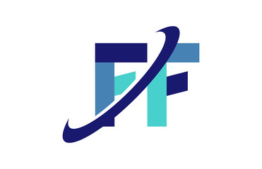 FF Ellipse Swoosh Ribbon Letter Logo 