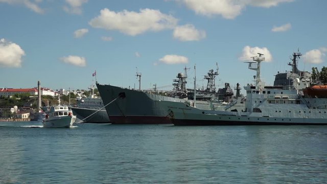 The Russian warships in the Crimea