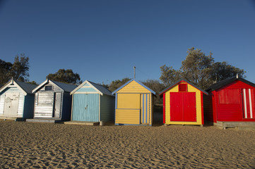 Fototapeta na wymiar Colorful of boat house in Brighton beach