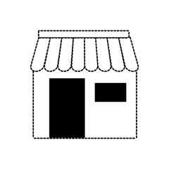 monochromatic store with awning  vector illustration