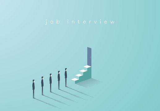 Job Interview Queue Illustration