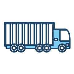blue  and white truck  vector illustration