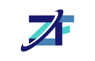 ZF Ellipse Swoosh Ribbon Letter Logo 