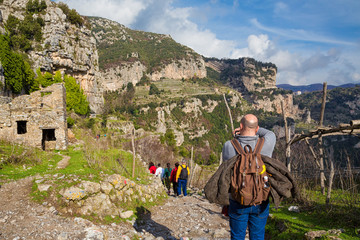 Sentiero degli Dei (Italy) - Trekking route from Agerola to Nocelle in Amalfi coast, called "The Path of the Gods" in Campania, Italy