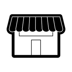 monochromatic store with awning  vector illustration