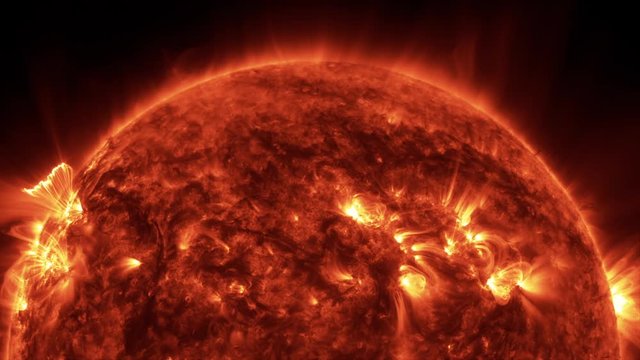 Solar 1001: The surface of the sun flares with solar energy.
