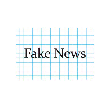 Fake News written on checkered paper sheet- vector illustration