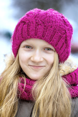 smiling girl outdoors