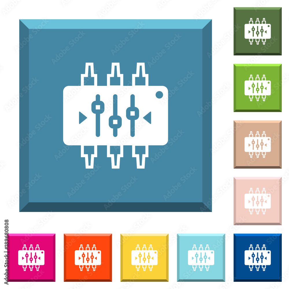 Poster chip tuning white icons on edged square buttons