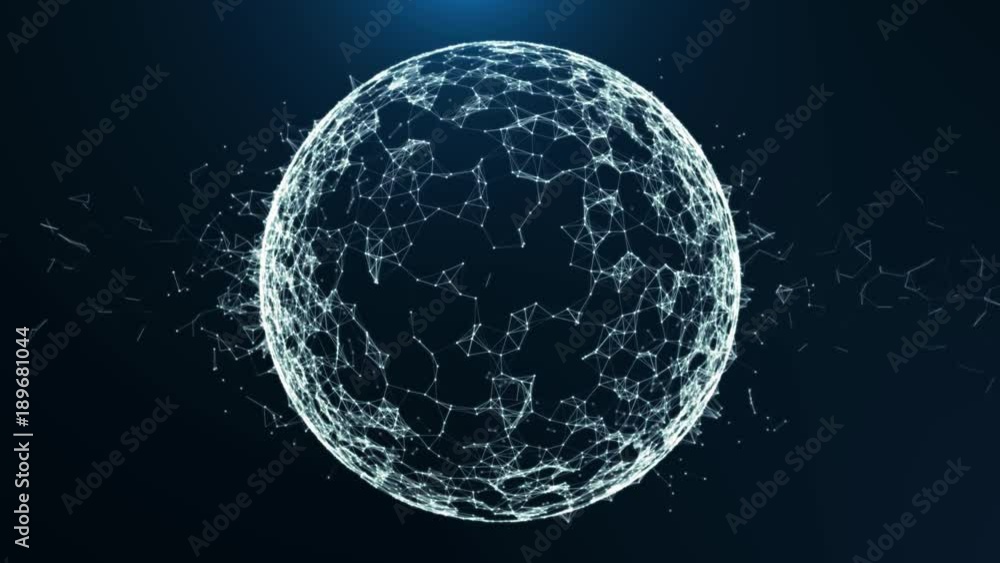 Poster global network connection in digital cyberspace. financial or social abstract background animation h