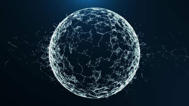 Global network connection in digital cyberspace. Financial or social abstract background animation High-quality 4K loopable 3D rendering suitable for Cryptocurrency, financial, social background