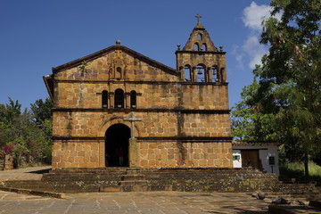 Fototapeta na wymiar The Church of Santa Barbara Barichara Colombia