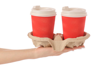 Cardboard stand for coffee in hand