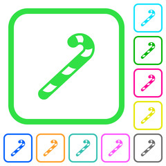 Candy canes vivid colored flat icons