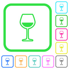 Glass of wine vivid colored flat icons