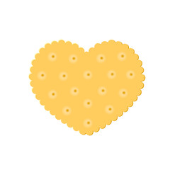heart crisp cookie snack isolated on white background