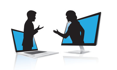 Business Communication Silhouette