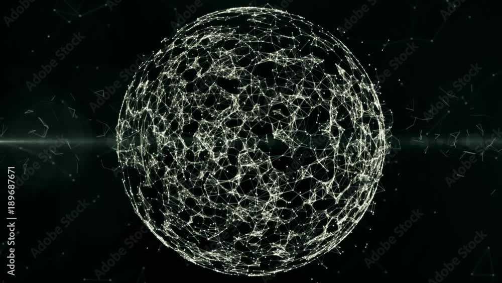 Poster global network in digital cyberspace. financial or social background animation 4k loopable 3d render