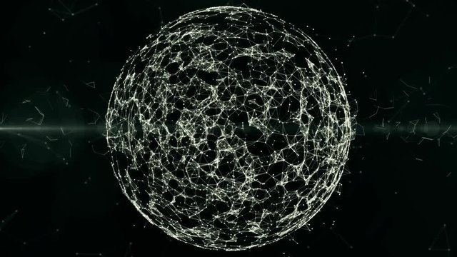 Global network in digital cyberspace. Financial or social background animation 4K loopable 3D rendering suitable for Cryptocurrency, blockchain, social background