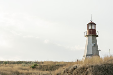 Lone lighthouse on a hill