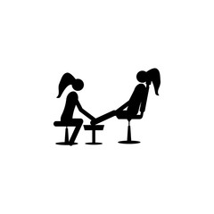 a pedicurist does massage feet. Elements of beauty saloon icon. Premium quality graphic design. Signs, outline symbols collection icon for websites, web design, mobile app