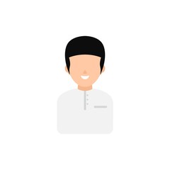 muslim man arabic smile with black cap avatar vector