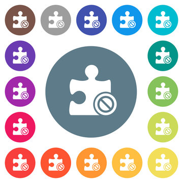 Plugin disabled flat white icons on round color backgrounds