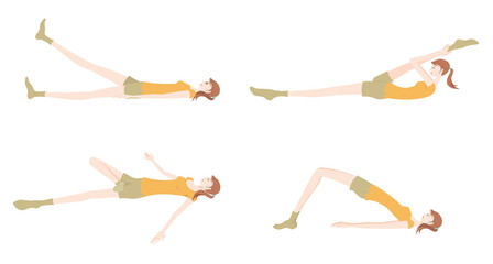 ヨガをする女性のイラスト